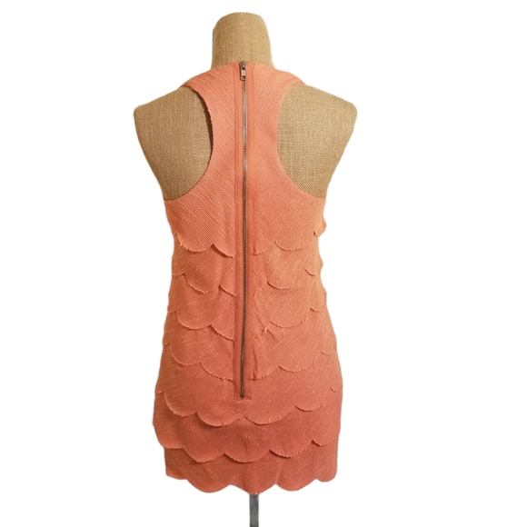 Ali Ro scalloped tiered coral mini dress size 6` - Picture 7 of 8